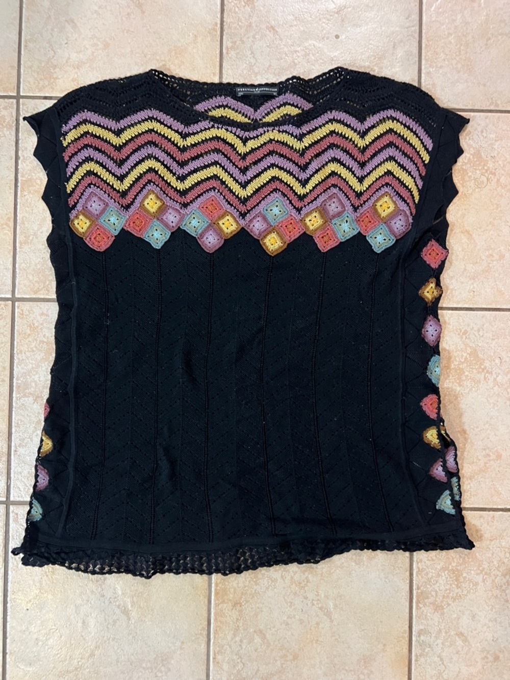 Peruvian Connection‎ 100% Cotton Knit Tunic Top, Sz M/L